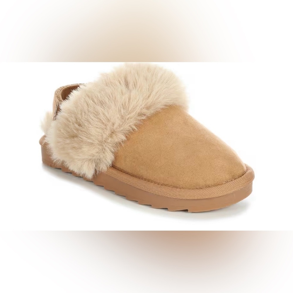 MIA Tan Faux-Fur Backless Slide Big Kids Girl - Picture 7 of 13